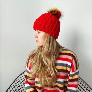 Boutique, hand knitted with real fur